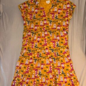 Western Print Midi Dress